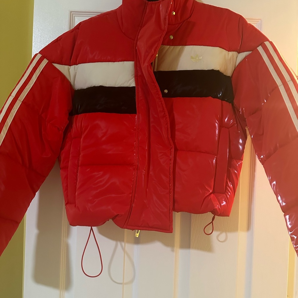 Adidas Women's Bold Red Puffer Coat